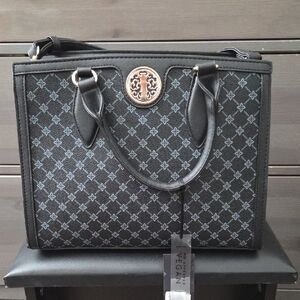 Stylish Black and Gray Vegan Satchel